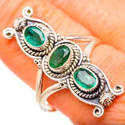 Zambian Emerald Rings handcrafted by Ana Silver Co - RING127734