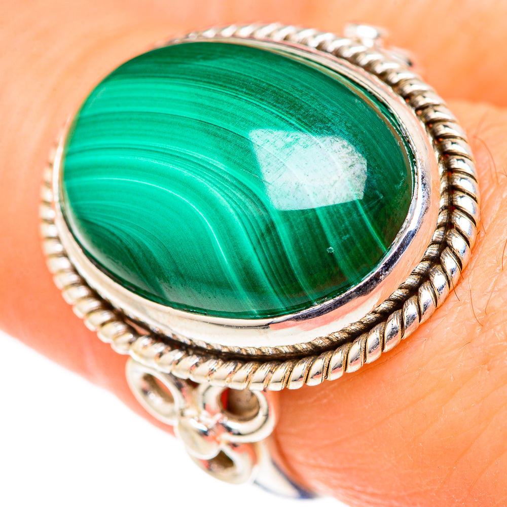Malachite Rings handcrafted by Ana Silver Co - RING127735