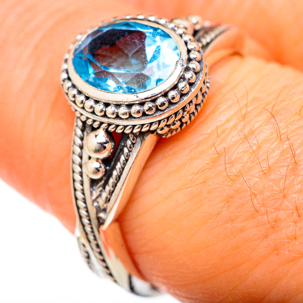 Blue Topaz Rings handcrafted by Ana Silver Co - RING127747