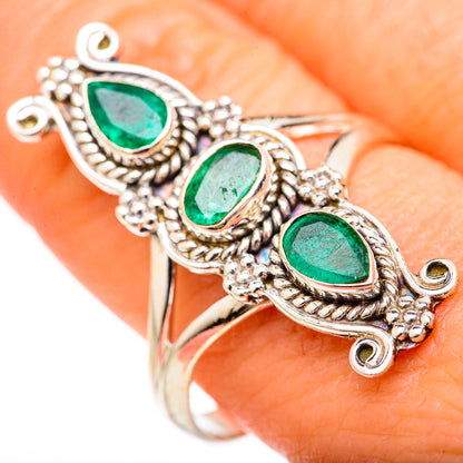 Zambian Emerald Rings handcrafted by Ana Silver Co - RING127752