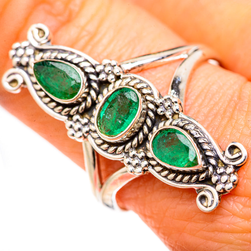 Zambian Emerald Rings handcrafted by Ana Silver Co - RING127761