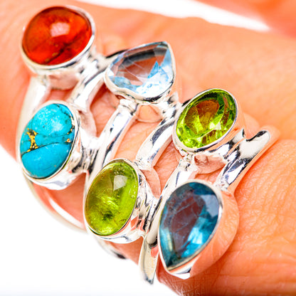 Blue Copper Composite Turquoise Rings handcrafted by Ana Silver Co - RING127769