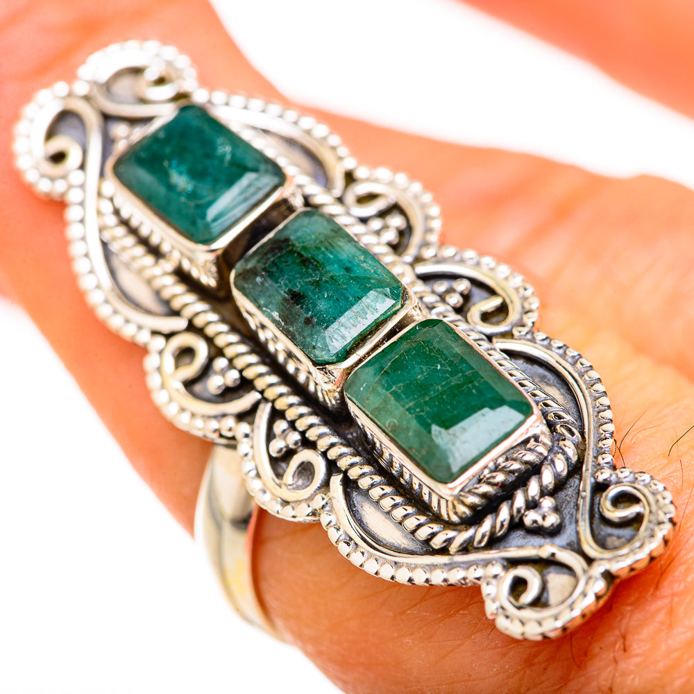 Zambian Emerald Rings handcrafted by Ana Silver Co - RING127784