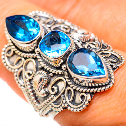Blue Topaz Rings handcrafted by Ana Silver Co - RING127798