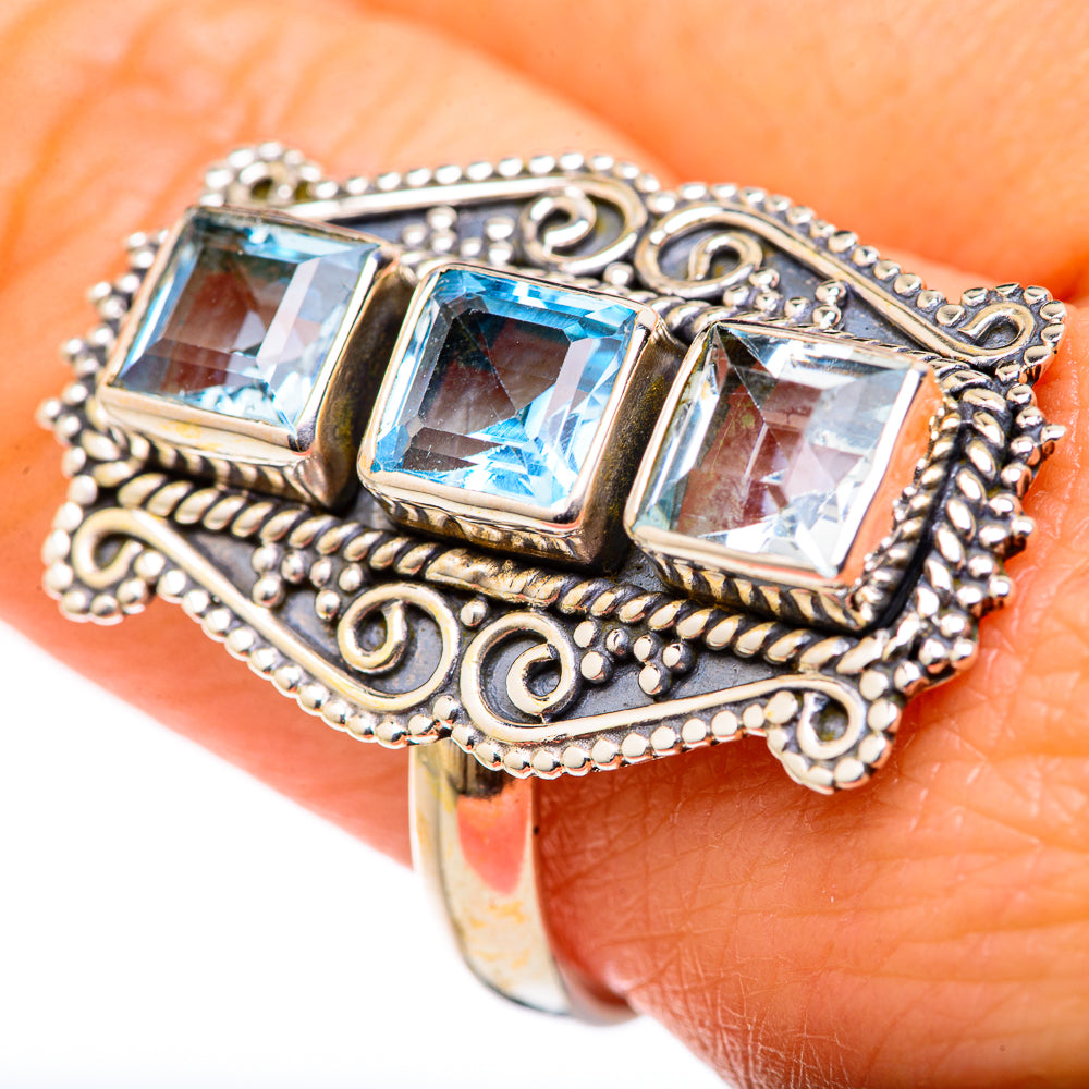 Blue Topaz Rings handcrafted by Ana Silver Co - RING127808