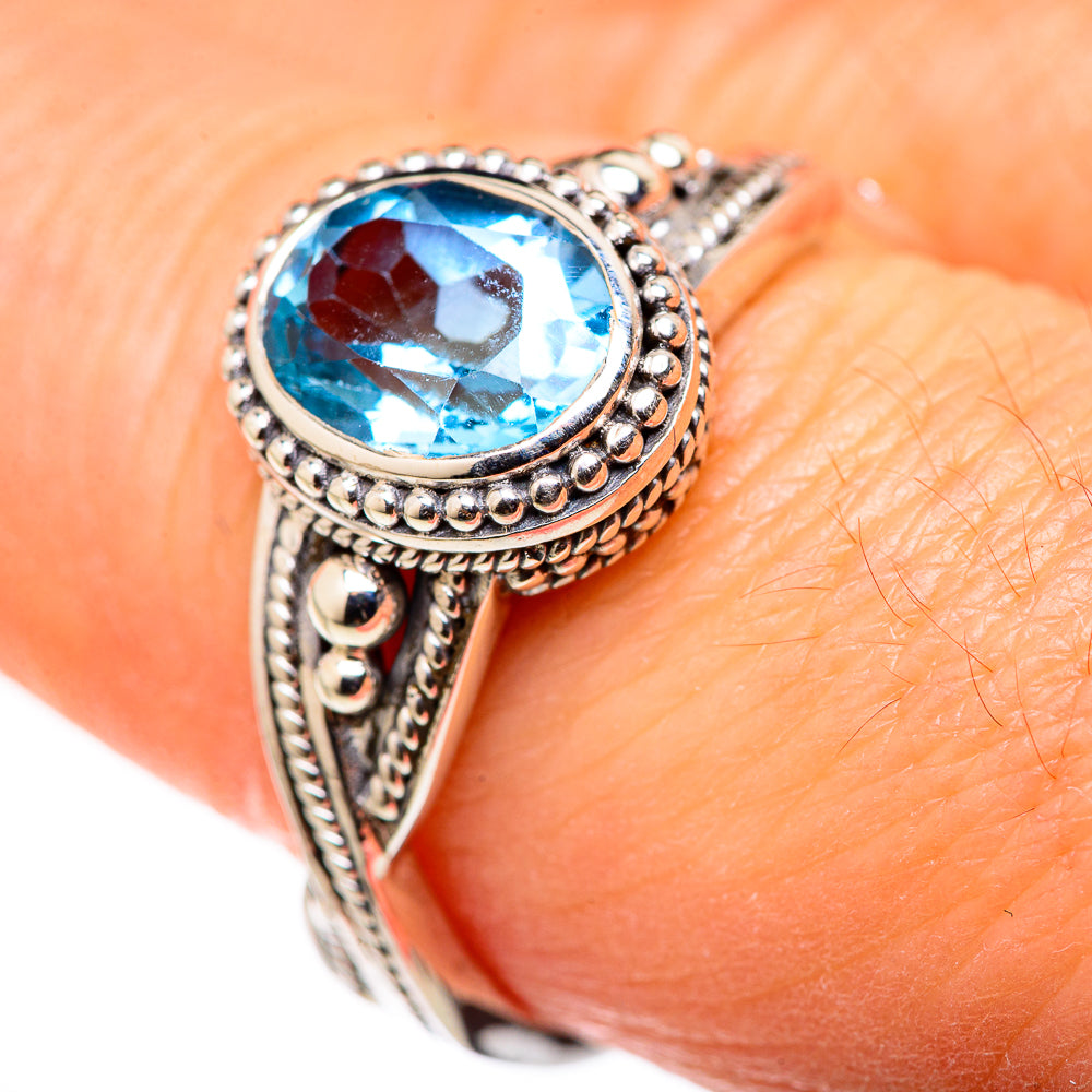 Blue Topaz Rings handcrafted by Ana Silver Co - RING127811