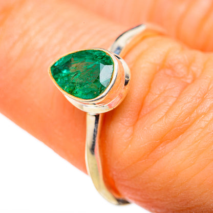 Zambian Emerald Rings handcrafted by Ana Silver Co - RING127815