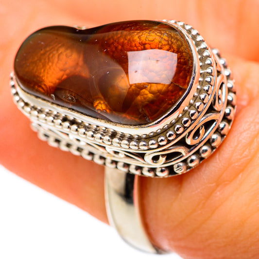 Mexican Fire Agate Rings handcrafted by Ana Silver Co - RING127817