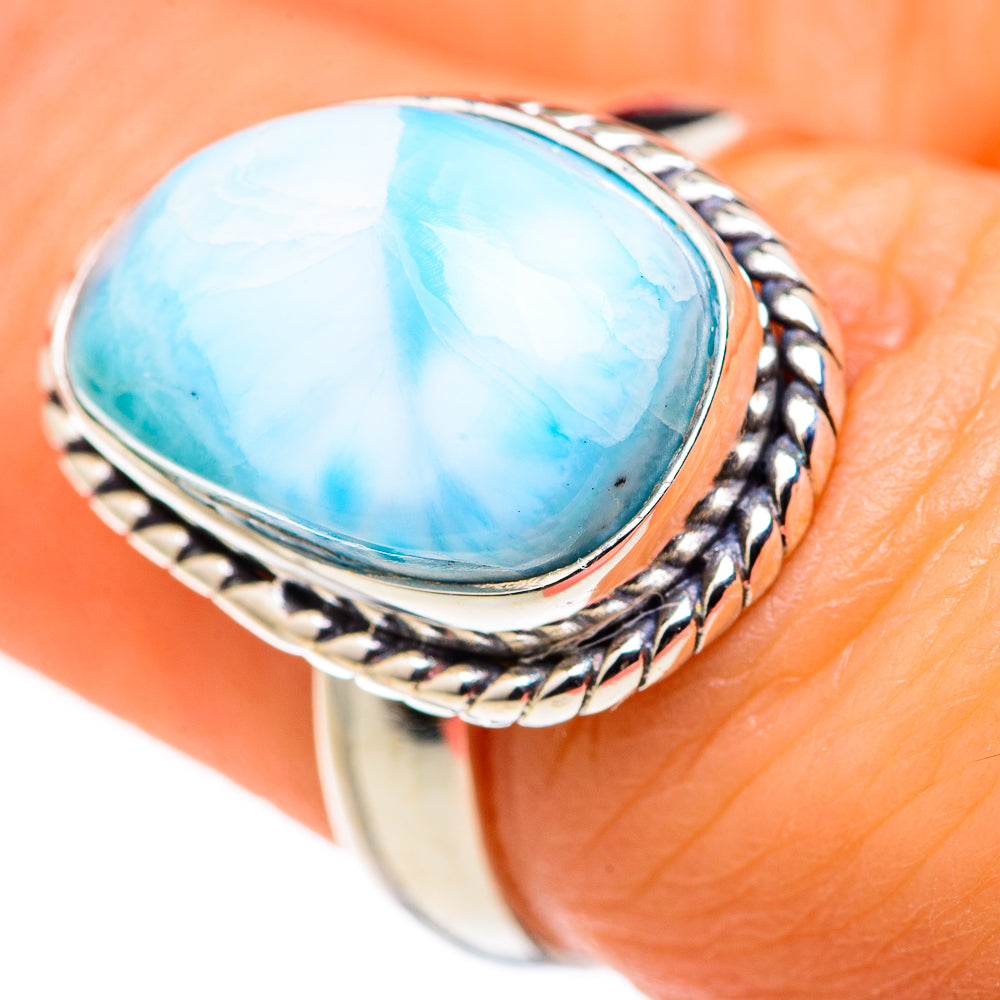 Larimar Rings handcrafted by Ana Silver Co - RING127839