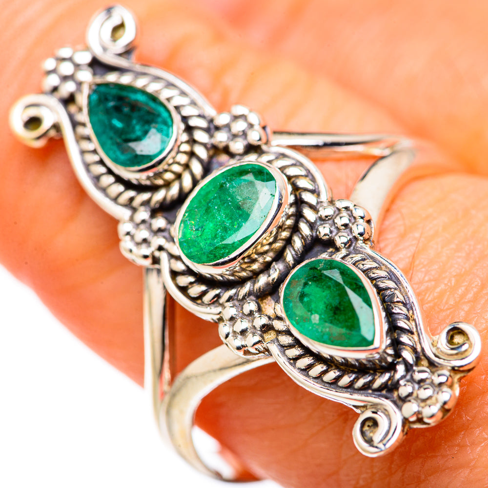 Zambian Emerald Rings handcrafted by Ana Silver Co - RING127870