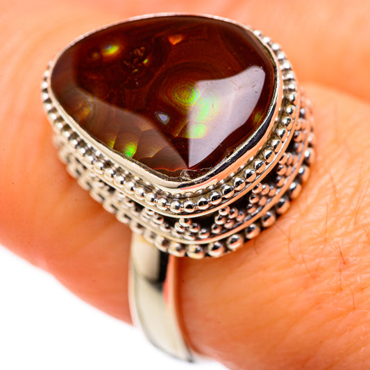 Mexican Fire Agate Rings handcrafted by Ana Silver Co - RING127872