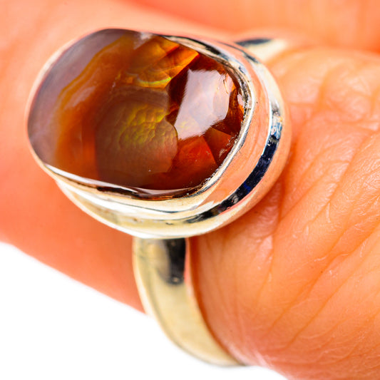 Mexican Fire Agate Rings handcrafted by Ana Silver Co - RING127873