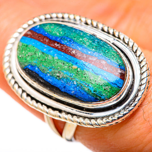 Rainbow Calsilica Rings handcrafted by Ana Silver Co - RING127881