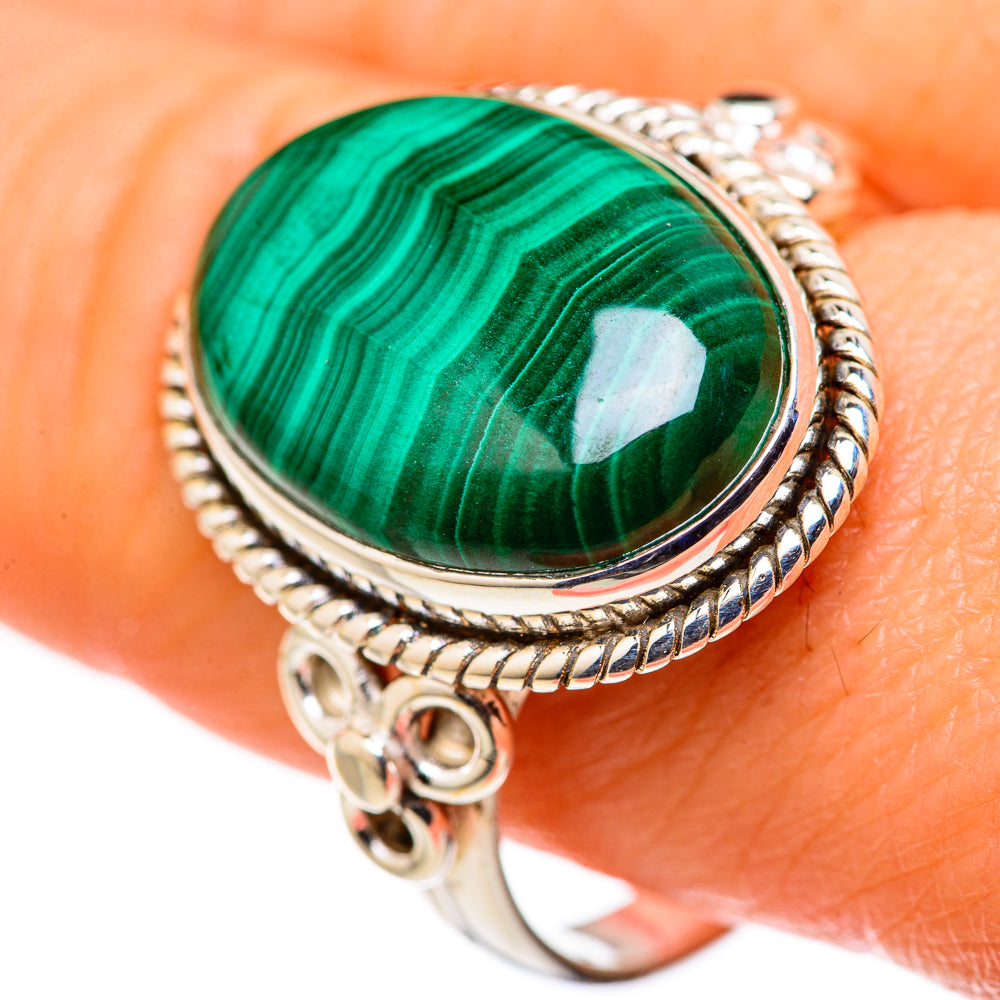Malachite Rings handcrafted by Ana Silver Co - RING127893