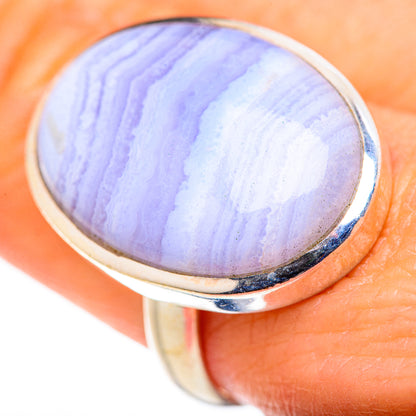 Blue Lace Agate Rings handcrafted by Ana Silver Co - RING127904