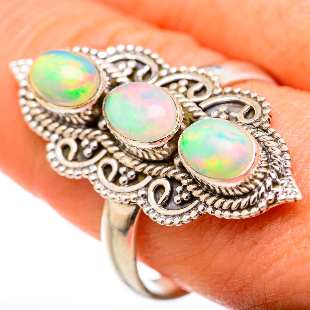 Ethiopian Opal Rings handcrafted by Ana Silver Co - RING127911