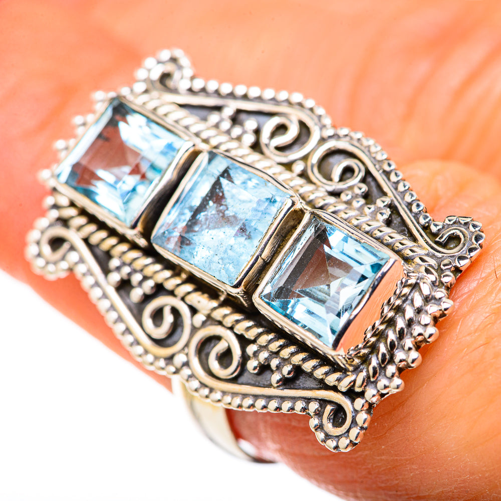 Blue Topaz Rings handcrafted by Ana Silver Co - RING127914