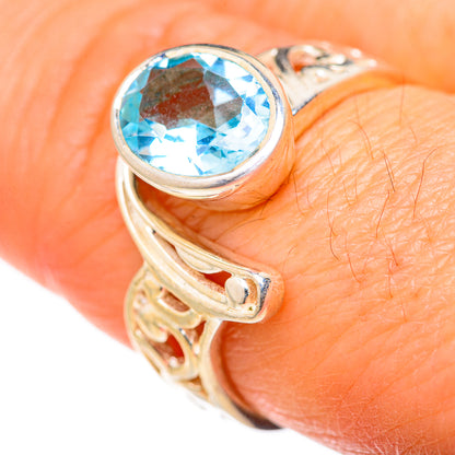 Blue Topaz Rings handcrafted by Ana Silver Co - RING127918