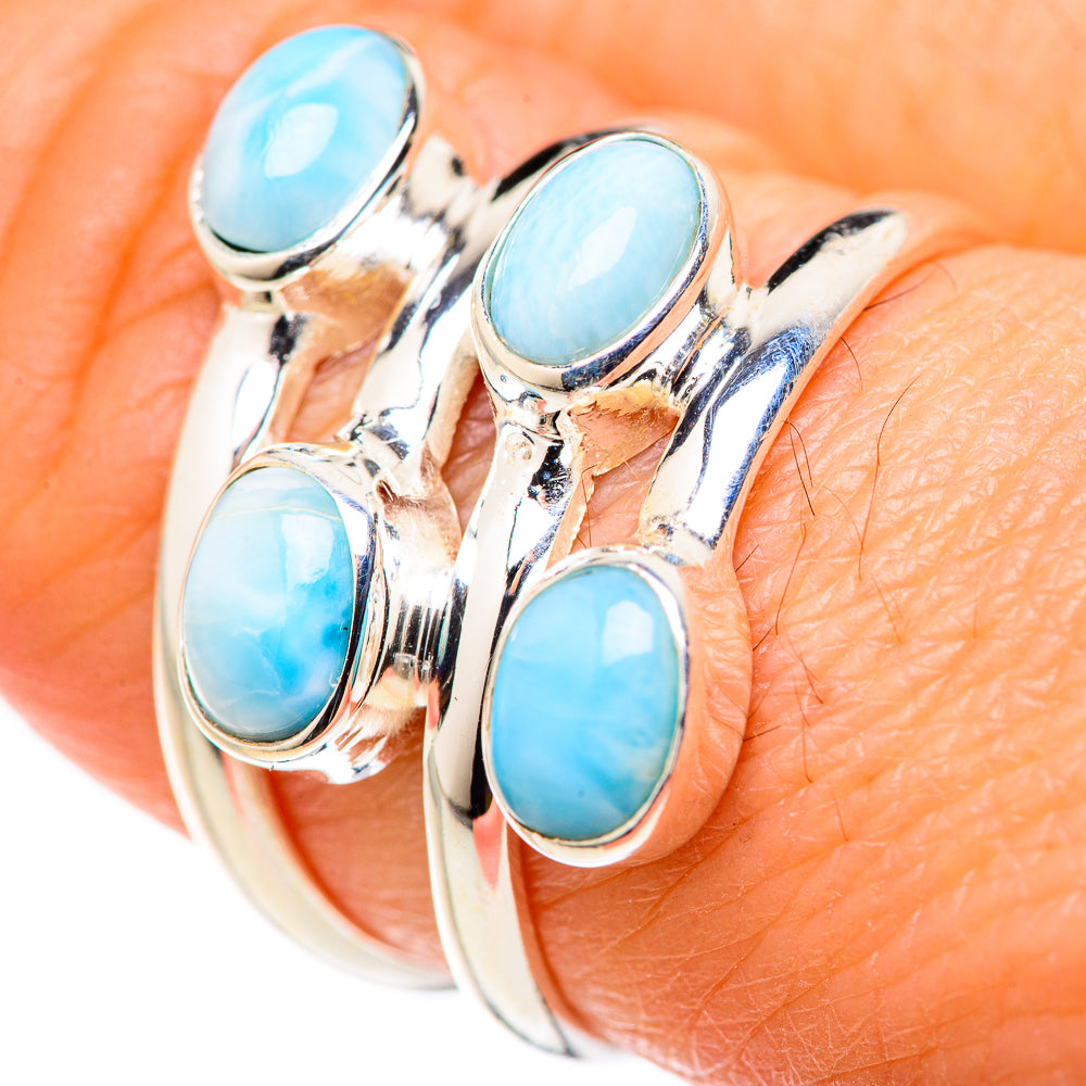 Larimar Rings handcrafted by Ana Silver Co - RING127919