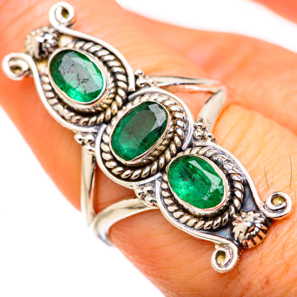Zambian Emerald Rings handcrafted by Ana Silver Co - RING127926