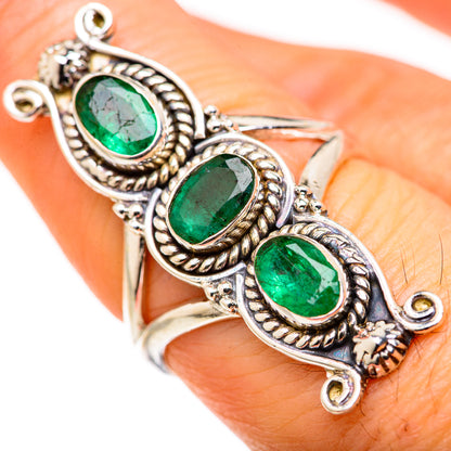 Zambian Emerald Rings handcrafted by Ana Silver Co - RING127926