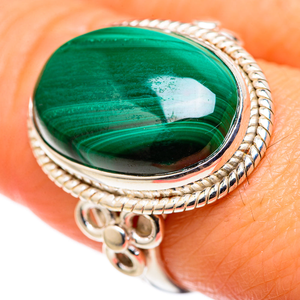 Malachite Rings handcrafted by Ana Silver Co - RING127927