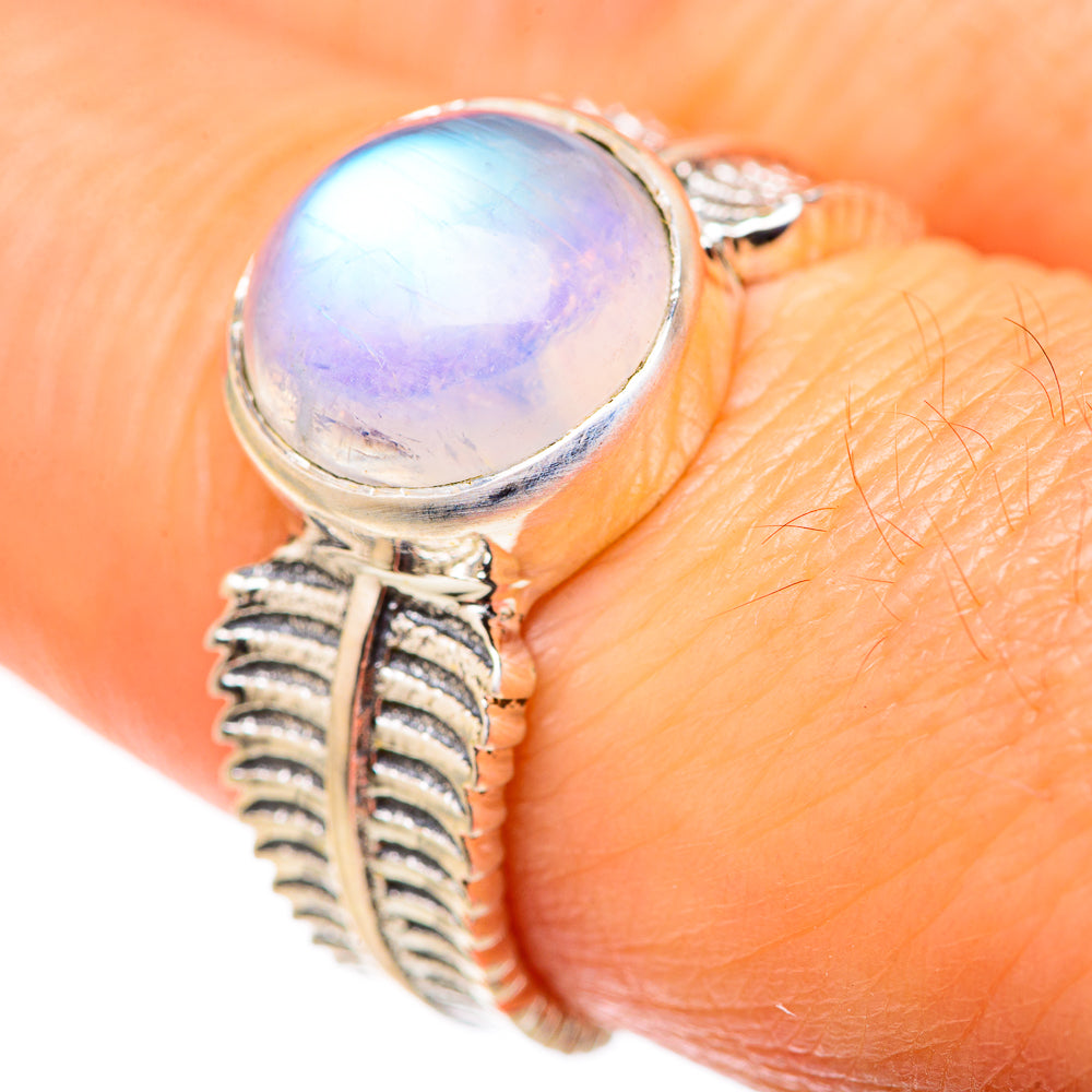 Rainbow Moonstone Rings handcrafted by Ana Silver Co - RING127932
