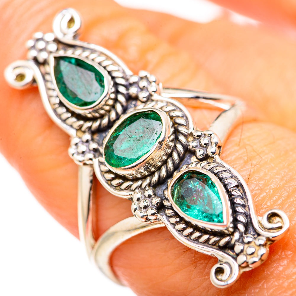 Zambian Emerald Rings handcrafted by Ana Silver Co - RING127951