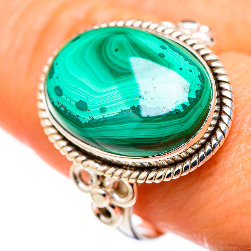 Malachite Rings handcrafted by Ana Silver Co - RING127953
