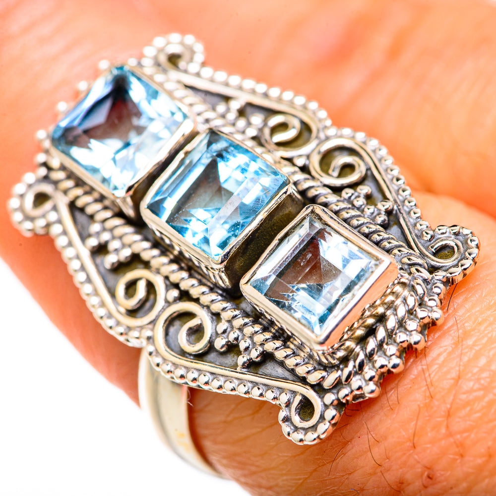 Blue Topaz Rings handcrafted by Ana Silver Co - RING127964