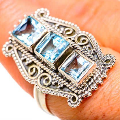 Blue Topaz Rings handcrafted by Ana Silver Co - RING127964