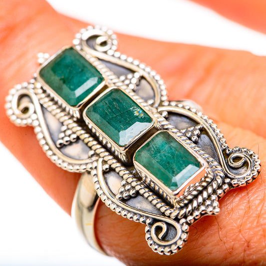 Zambian Emerald Rings handcrafted by Ana Silver Co - RING127972