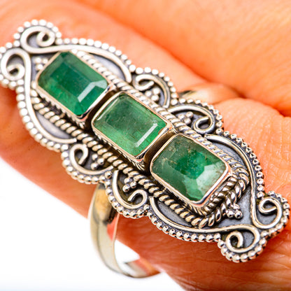 Zambian Emerald Rings handcrafted by Ana Silver Co - RING127989