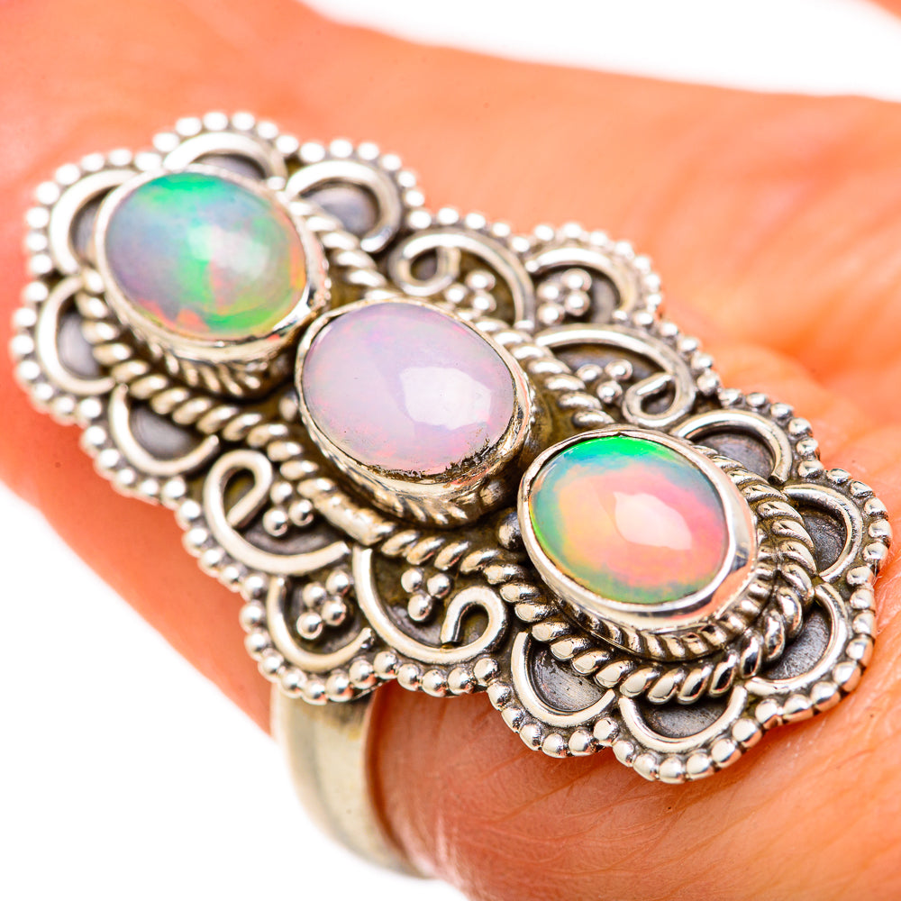 Ethiopian Opal Rings handcrafted by Ana Silver Co - RING128001
