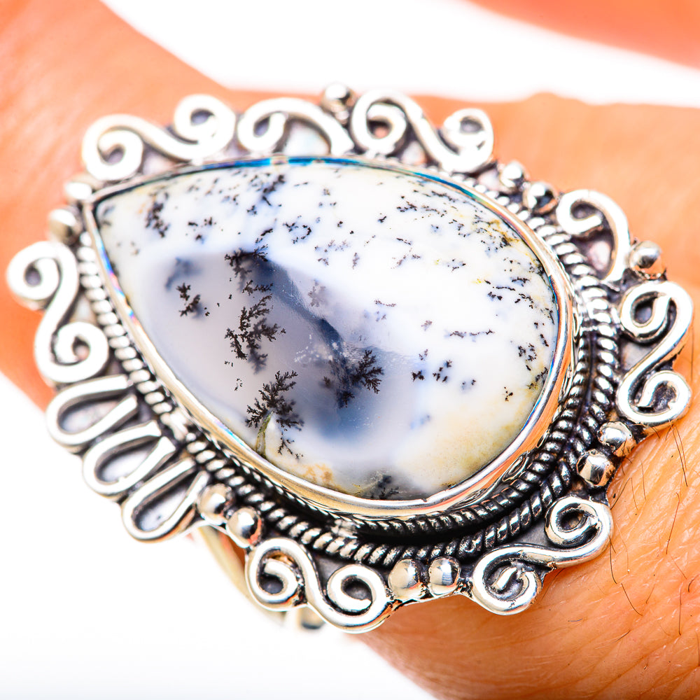 Dendritic Opal Rings handcrafted by Ana Silver Co - RING128007