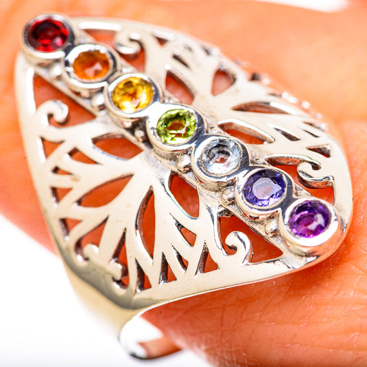 Multi-Stone Rainbow Chakra Rings handcrafted by Ana Silver Co - RING128030