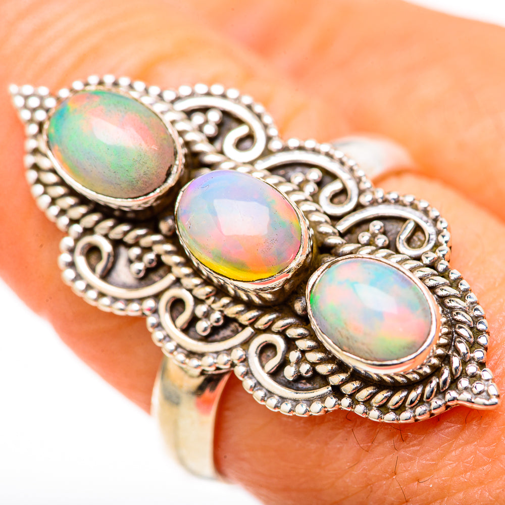 Ethiopian Opal Rings handcrafted by Ana Silver Co - RING128035