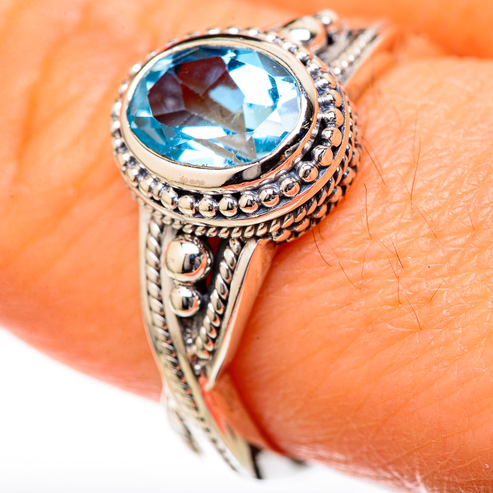 Blue Topaz Rings handcrafted by Ana Silver Co - RING128043