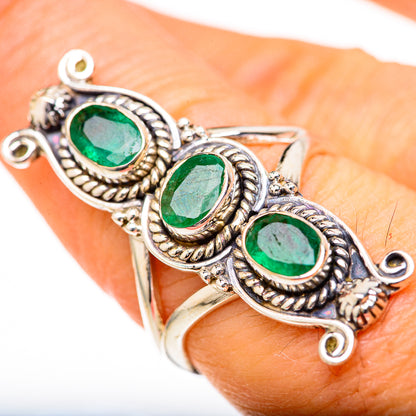 Zambian Emerald Rings handcrafted by Ana Silver Co - RING128044