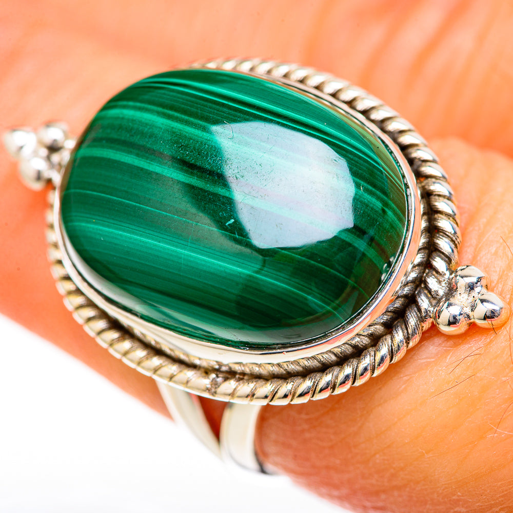 Malachite Rings handcrafted by Ana Silver Co - RING128045