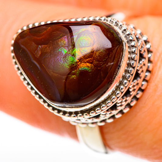 Mexican Fire Agate Rings handcrafted by Ana Silver Co - RING128050
