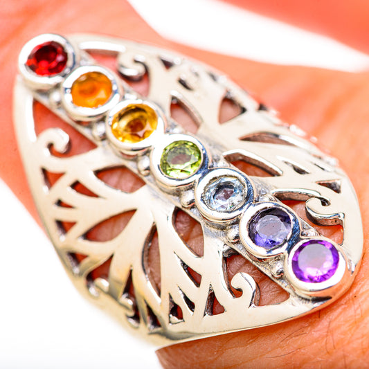 Multi-Stone Rainbow Chakra Rings handcrafted by Ana Silver Co - RING128061