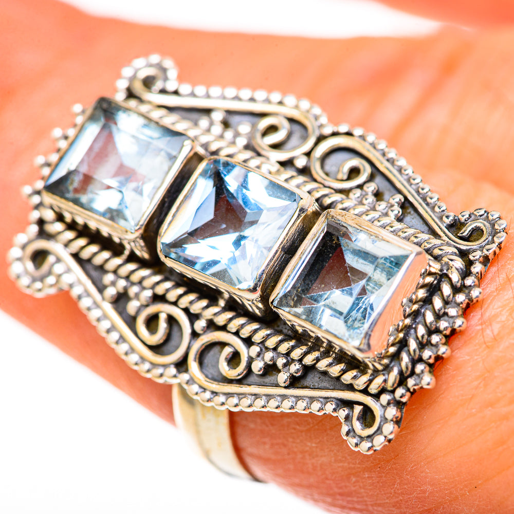 Blue Topaz Rings handcrafted by Ana Silver Co - RING128073