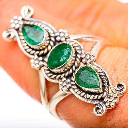 Zambian Emerald Rings handcrafted by Ana Silver Co - RING128101