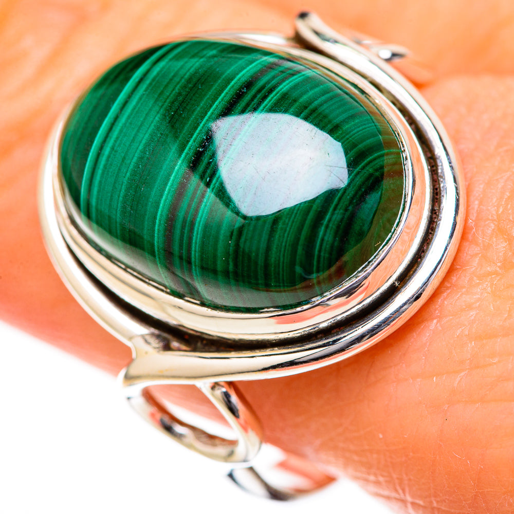 Malachite Rings handcrafted by Ana Silver Co - RING128102
