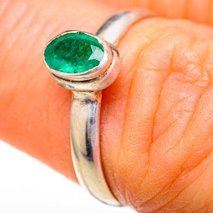 Zambian Emerald Rings handcrafted by Ana Silver Co - RING128103