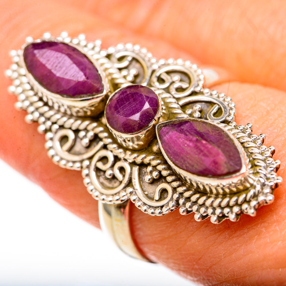 Red Sillimanite Rings handcrafted by Ana Silver Co - RING128107