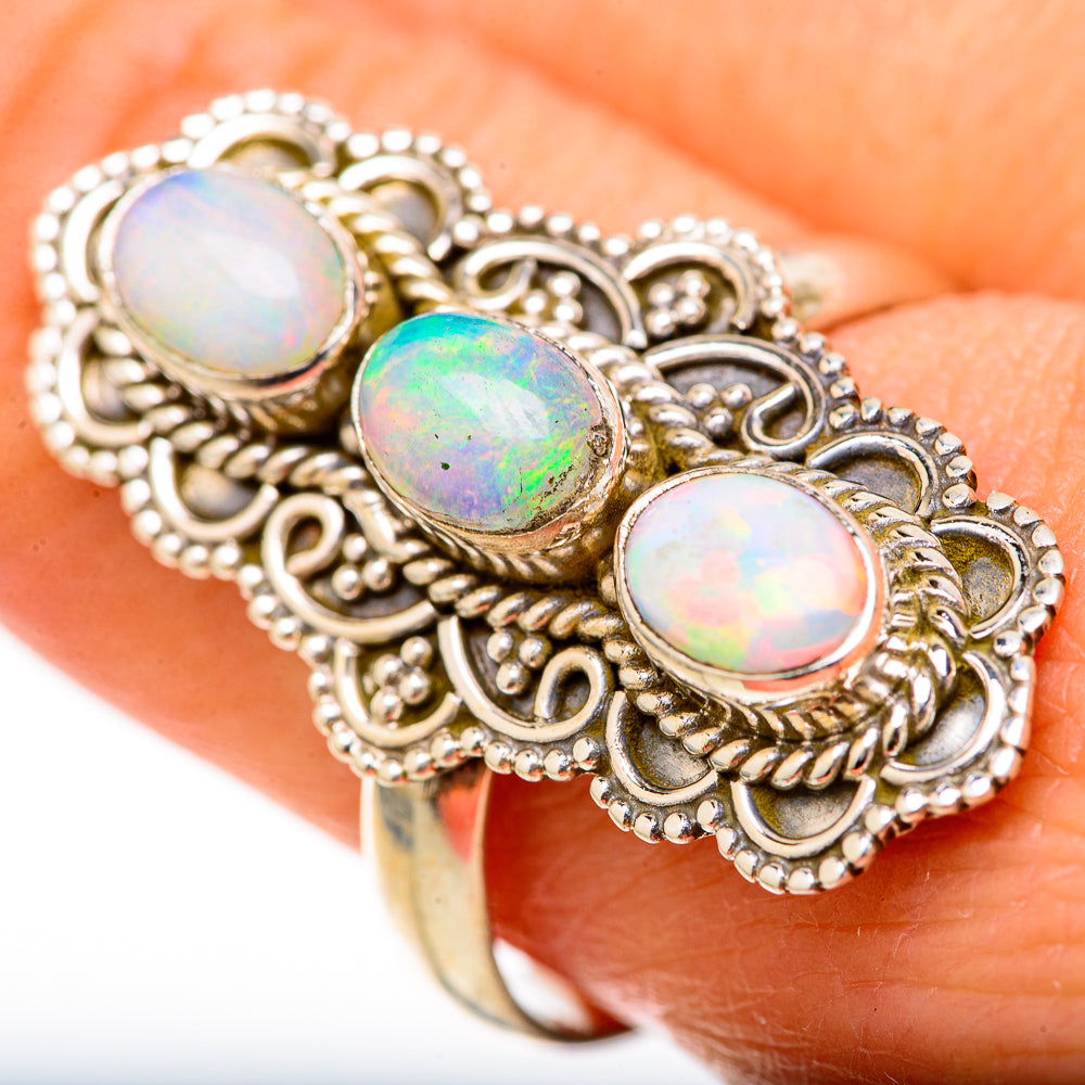 Ethiopian Opal Rings handcrafted by Ana Silver Co - RING128117