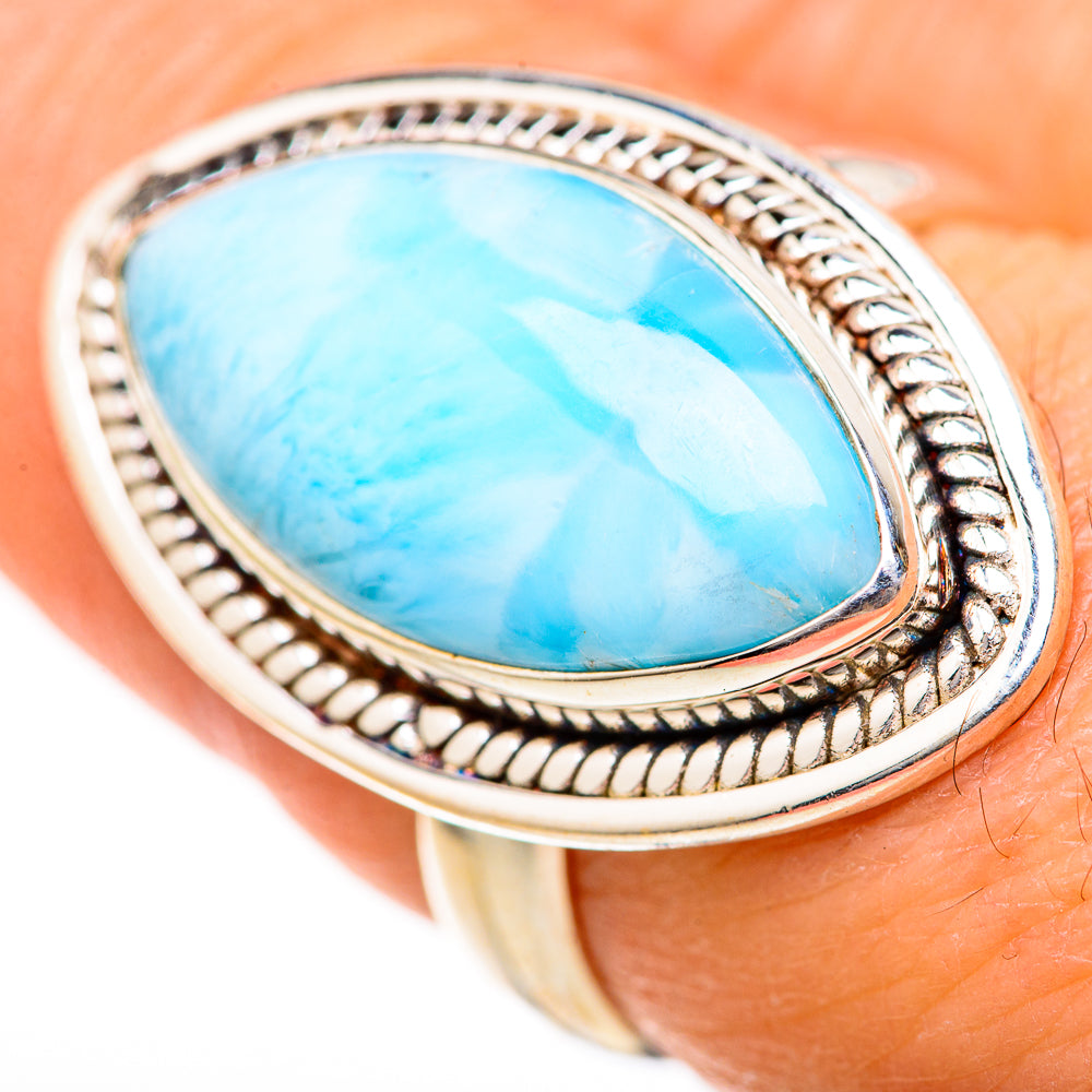 Larimar Rings handcrafted by Ana Silver Co - RING128122