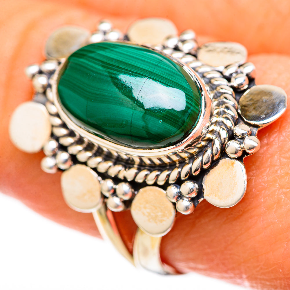 Malachite Rings handcrafted by Ana Silver Co - RING128128